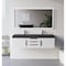 Castello Usa Thames 60-inch White Vanity Set with Black Top and Chrome Handles CB-MC-60W-CHR-20146-BL - alternate 2